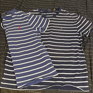 Polo by Ralph Lauren Mens Blue and White Striped Tee